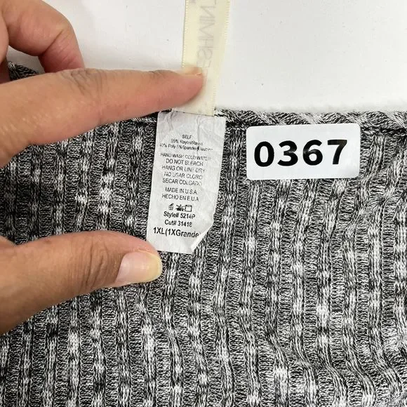 Freshmint USA Womens Wrap Dress Size XL Knee Gray V-Neck Knit 3/4 Sleeve Zipper - Picture 10 of 10